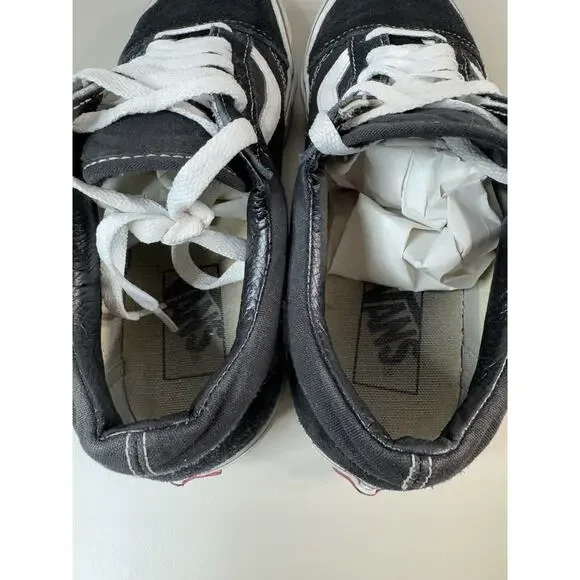 Vans Old Skool Lace Ups Shoes 6 M 7.5 W Black Suede Thrashed Rock WornIn Classic - Picture 9 of 14